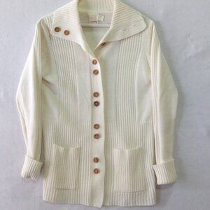 Vintage Montgomery Ward Ribbed Button Front‎ Cardigan Sweater Women's Size Large